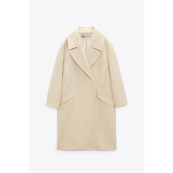 Zara oversized cream coat - Picture 3 of 17